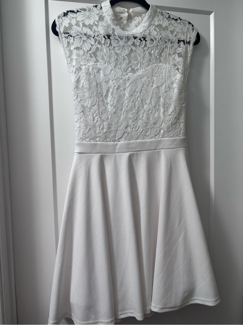 White Lace Fit-and-Flare Dress